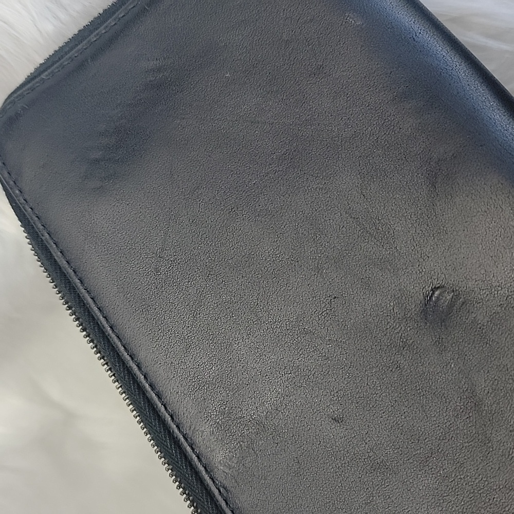 COACH VTG Smooth Black Leather Checkbook Insert Long Trifold Snap Closure Wallet - Picture 15 of 16